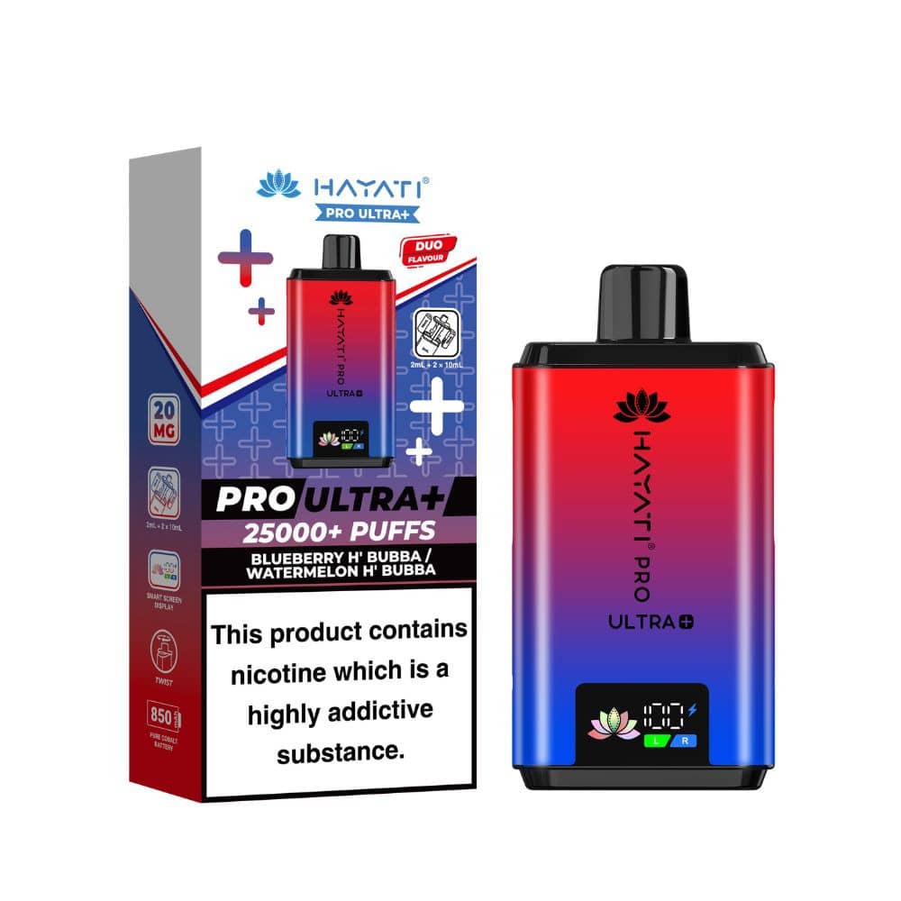 Hayati Pro Ultra Plus 25k Prefilled Vape Kit Blueberry H' Bubba/ Watermelon H' Bubba