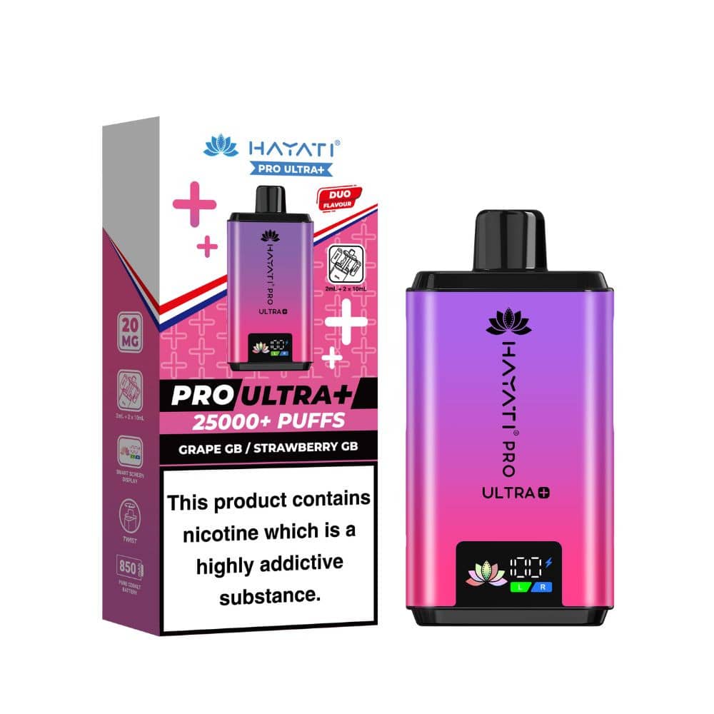 Hayati Pro Ultra Plus 25k Prefilled Vape Kit Grape GB/ Strawberry GB