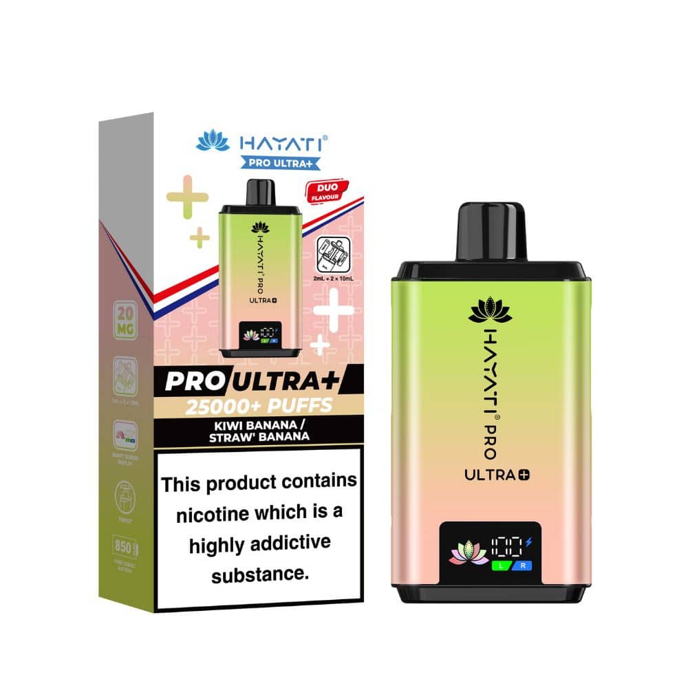 Hayati Pro Ultra Plus 25k Prefilled Vape Kit Kiwi Banana / Strawberry Banana