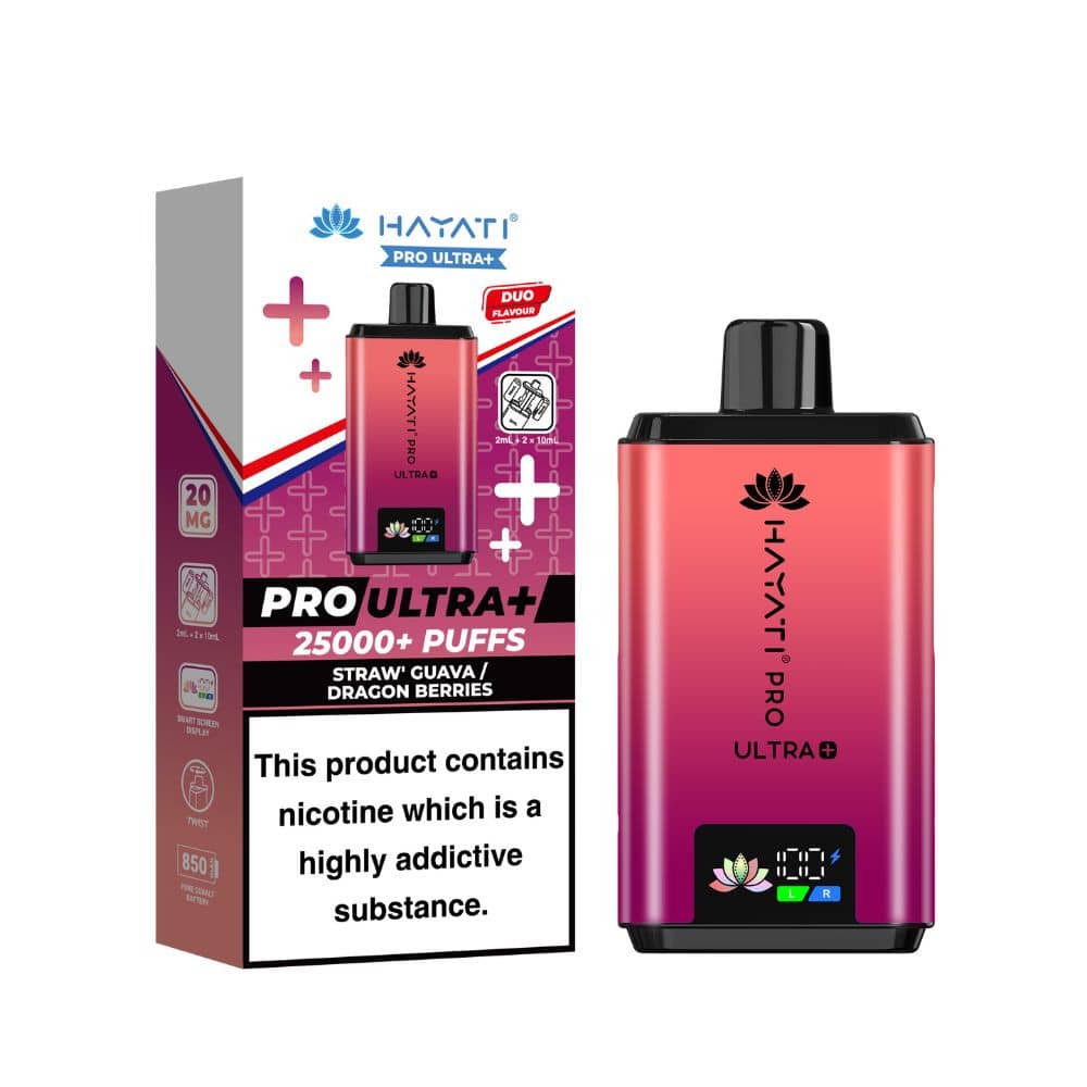 Hayati Pro Ultra Plus 25k Prefilled Vape Kit Strawberry Guava / Dragon Berries