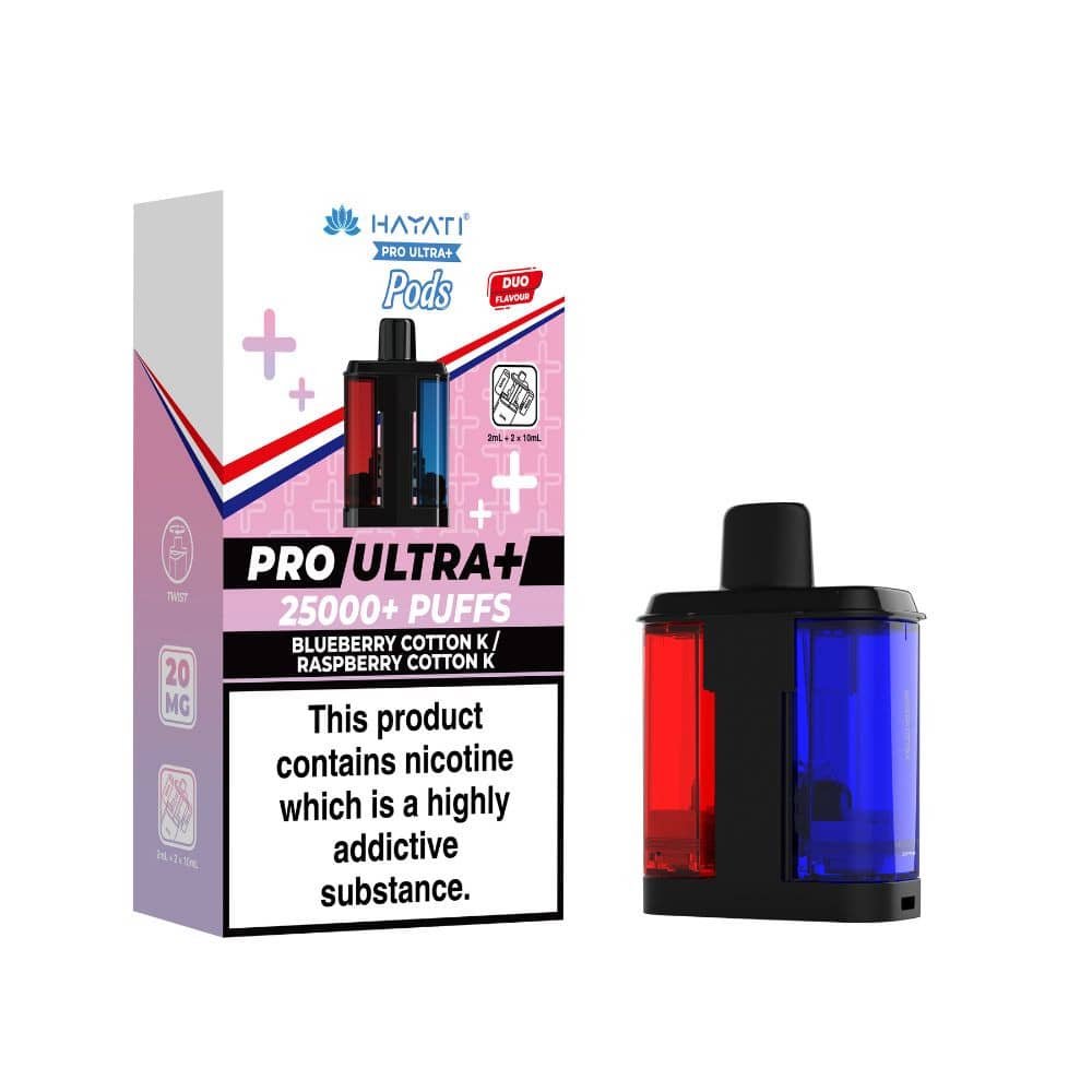 Hayati Pro Ultra Plus 25K Pods Blueberry Cotton K / Raspberry Cotton K