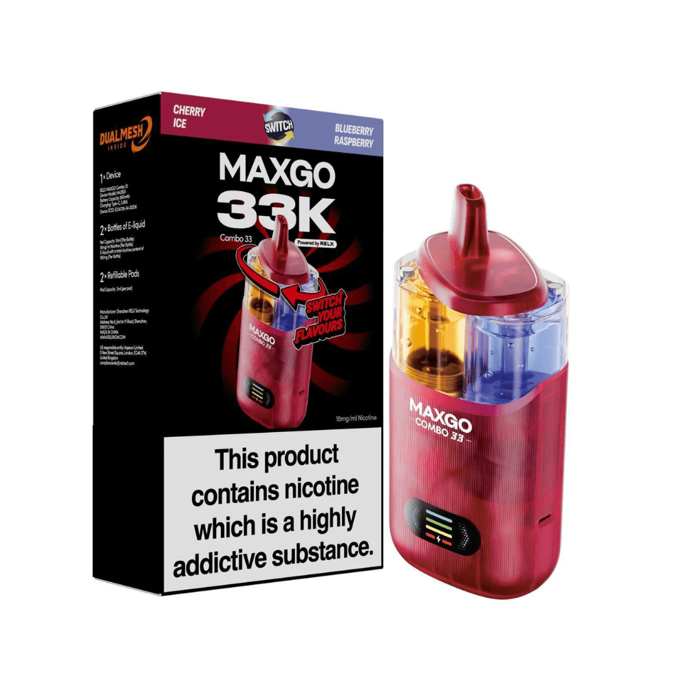 Maxgo 33k Prefilled Vape Kit Blueberry Raspberry / Cherry Ice
