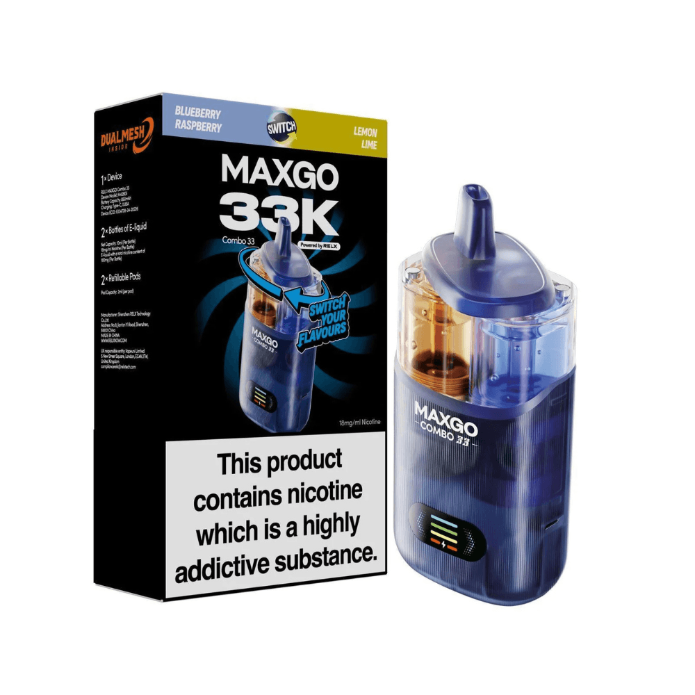 Maxgo 33k Prefilled Vape Kit Blueberry Raspberry / Lemon Lime