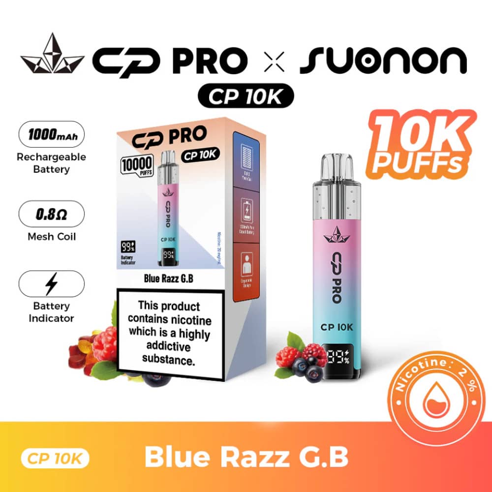 Crystal Pro CP 10k Prefilled Pod Vape Kit Blue Razz GB