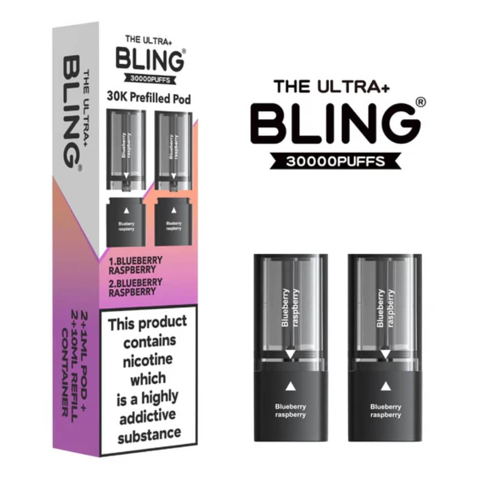 The Crystal Bling Ultra Plus 30k Pods Blueberry Raspberry