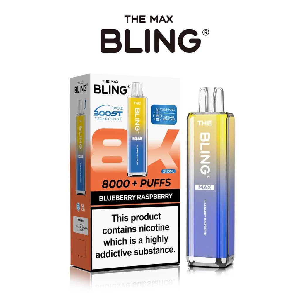 The Crystal Bling Pro Max 10k Prefilled Vape Kit Blueberry Raspberry