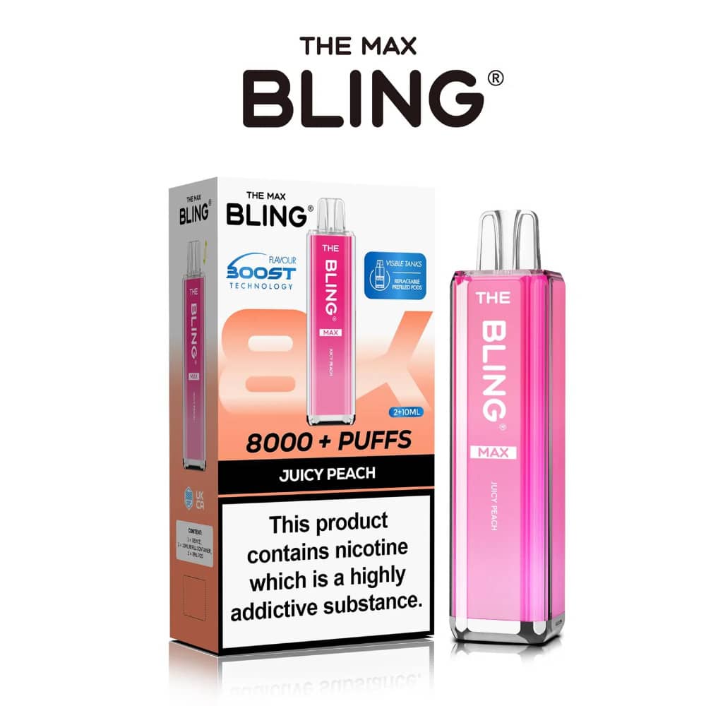 The Crystal Bling Pro Max 10k Prefilled Vape Kit Juicy Peach