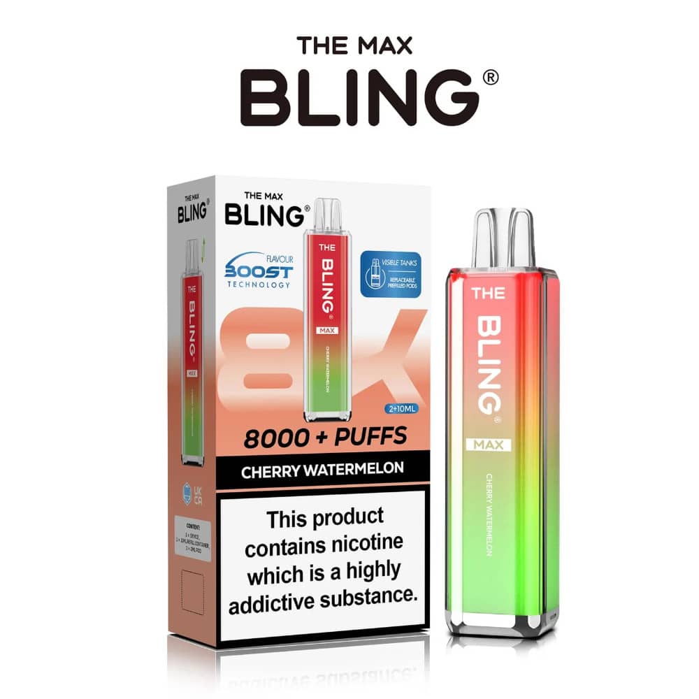 The Crystal Bling Pro Max 10k Prefilled Vape Kit Cherry Watermelon