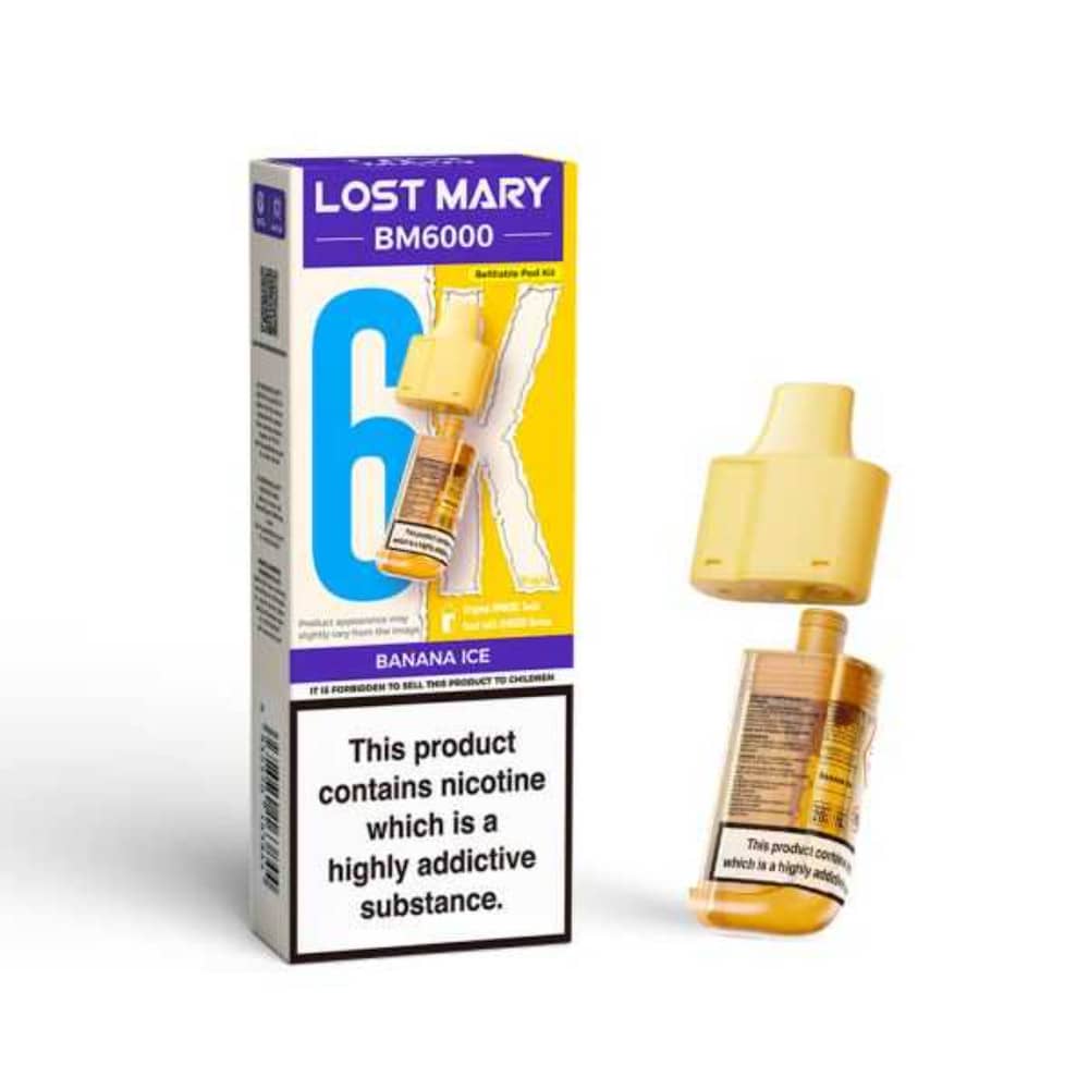 Lost Mary Bm6000 Refill Pods | 6,000 Puffs Banana Ice
