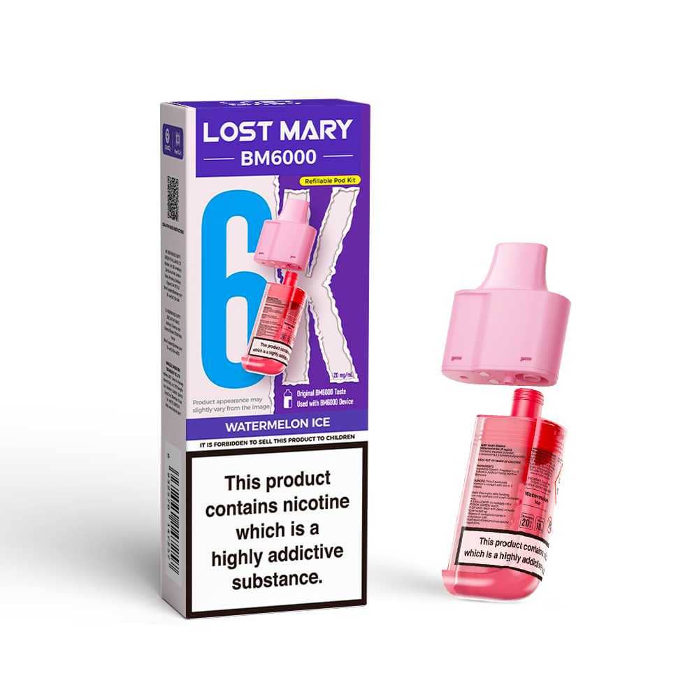 Lost Mary Bm6000 Refill Pods | 6,000 Puffs Watermelon Ice