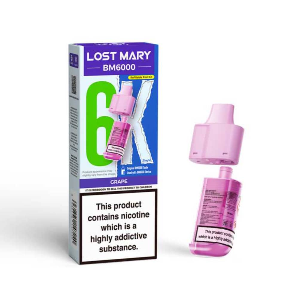 Lost Mary Bm6000 Refill Pods | 6,000 Puffs Grape