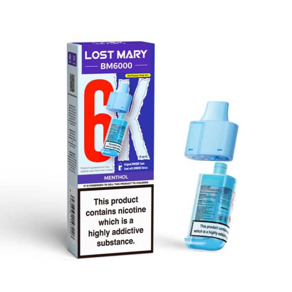 Lost Mary Bm6000 Refill Pods | 6,000 Puffs Menthol