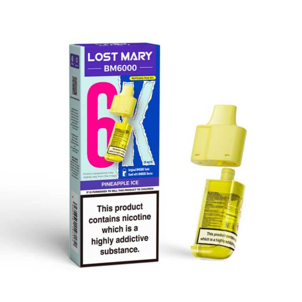 Lost Mary Bm6000 Refill Pods | 6,000 Puffs Pineapple Ice