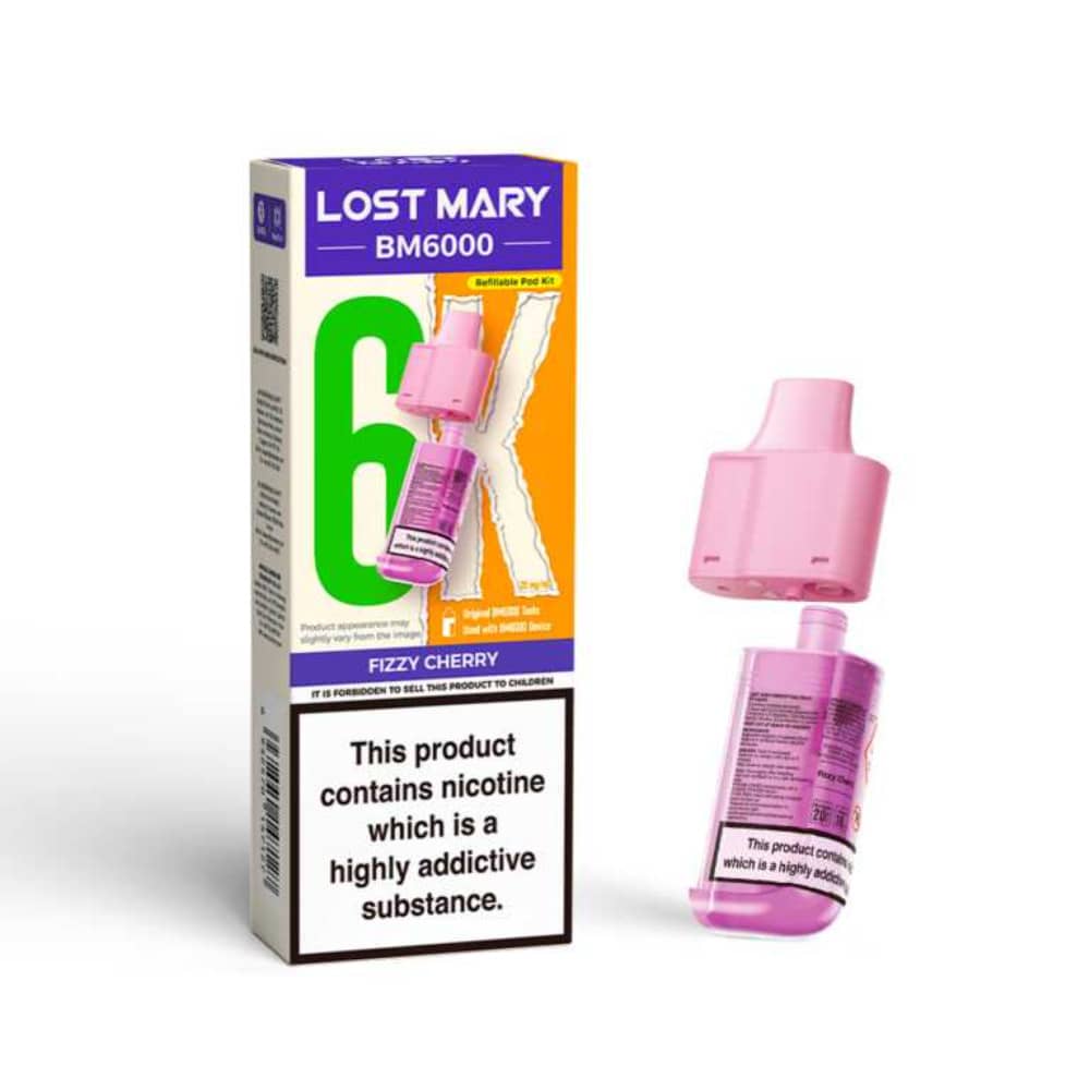 Lost Mary Bm6000 Refill Pods | 6,000 Puffs Fizzy Cherry