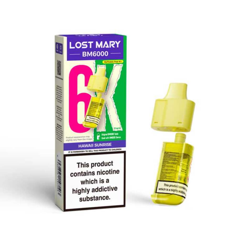 Lost Mary Bm6000 Refill Pods | 6,000 Puffs Hawaii Sunrise