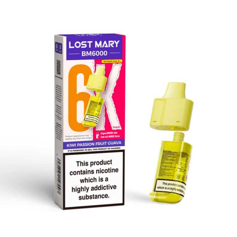 Lost Mary Bm6000 Refill Pods | 6,000 Puffs Kiwi Passionfruit Guava