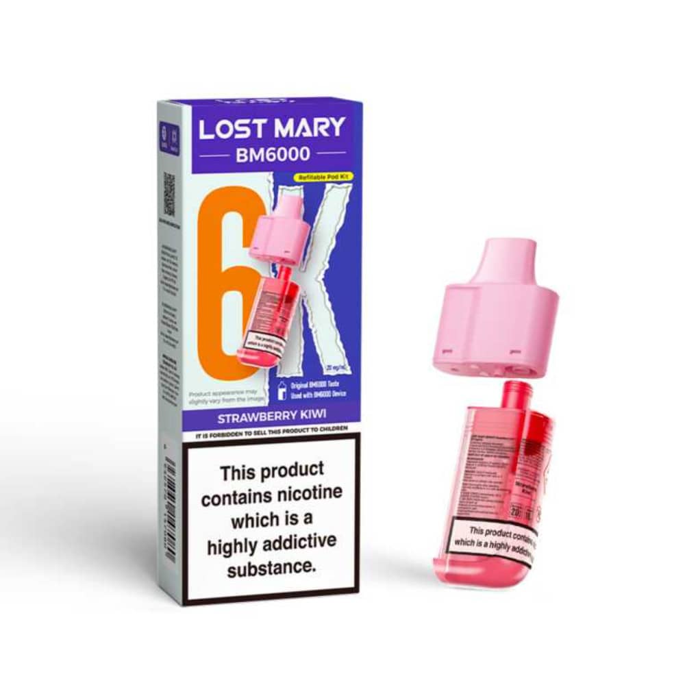 Lost Mary Bm6000 Refill Pods | 6,000 Puffs Strawberry Kiwi
