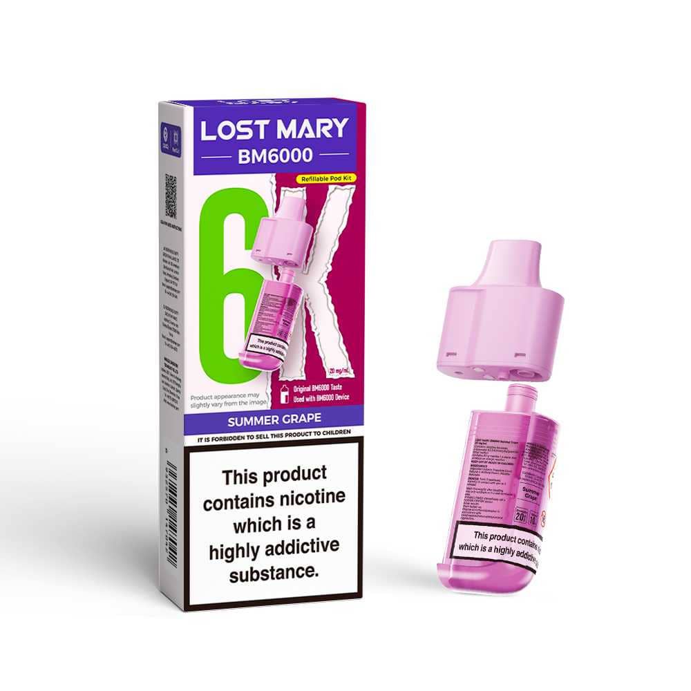 Lost Mary Bm6000 Refill Pods | 6,000 Puffs Summer Grape