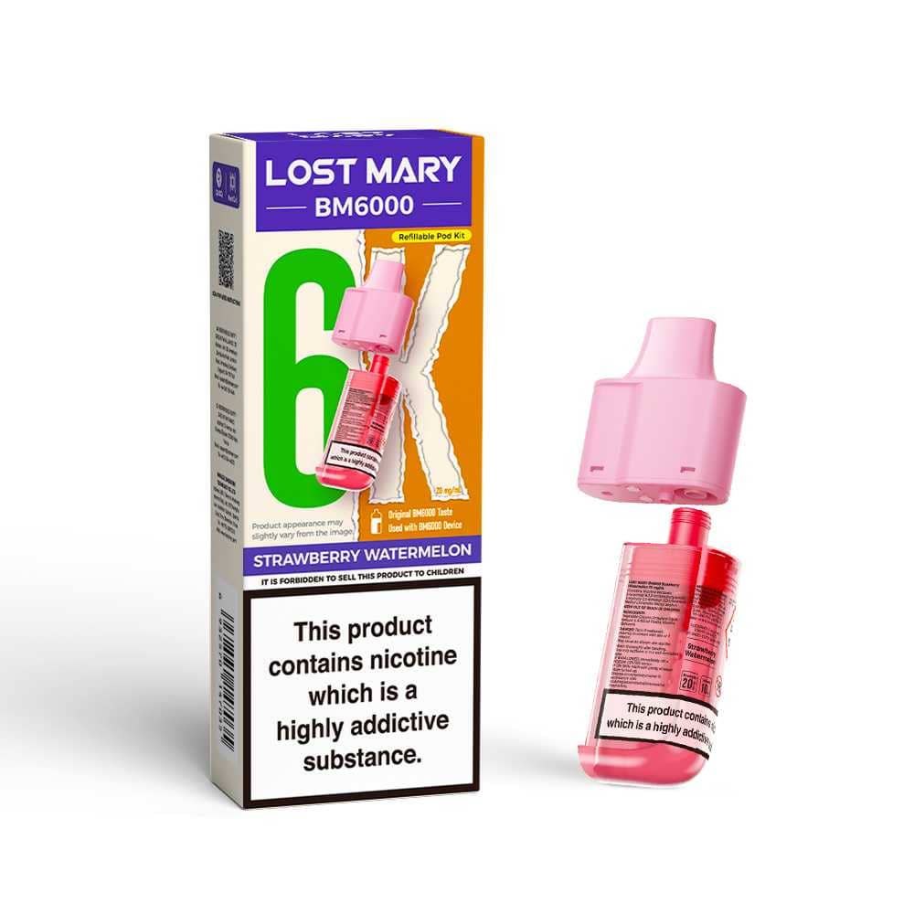 Lost Mary Bm6000 Refill Pods | 6,000 Puffs Strawberry Watermelon