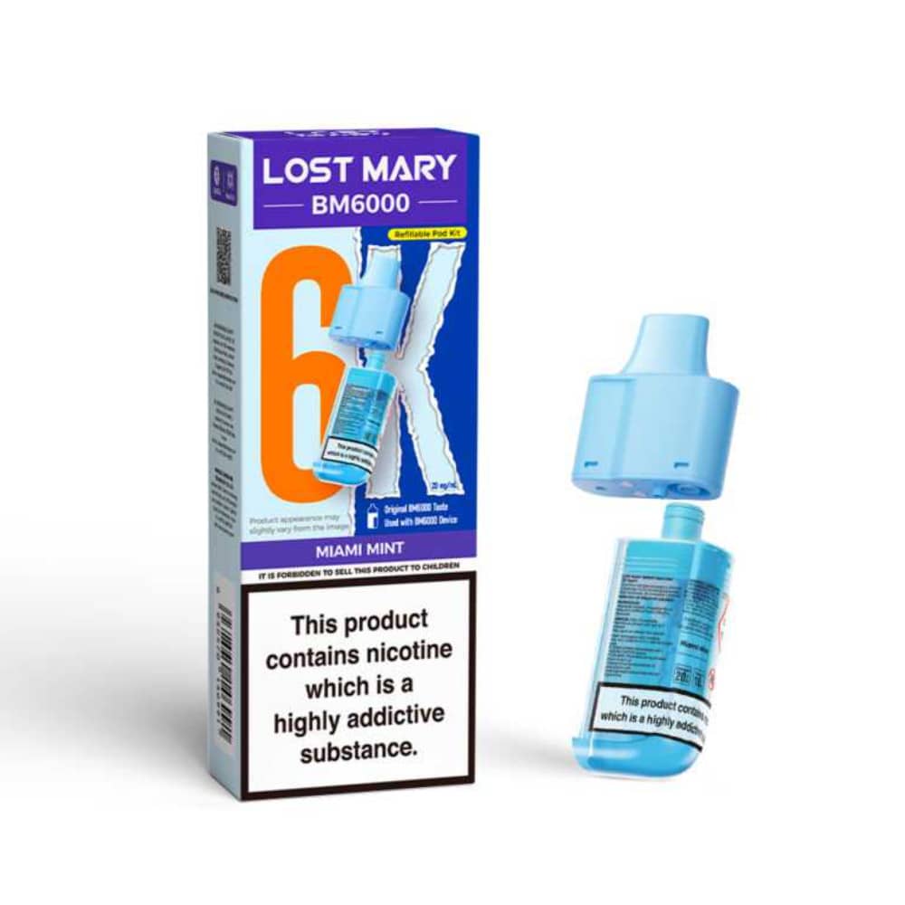 Lost Mary Bm6000 Refill Pods | 6,000 Puffs Miami Mint