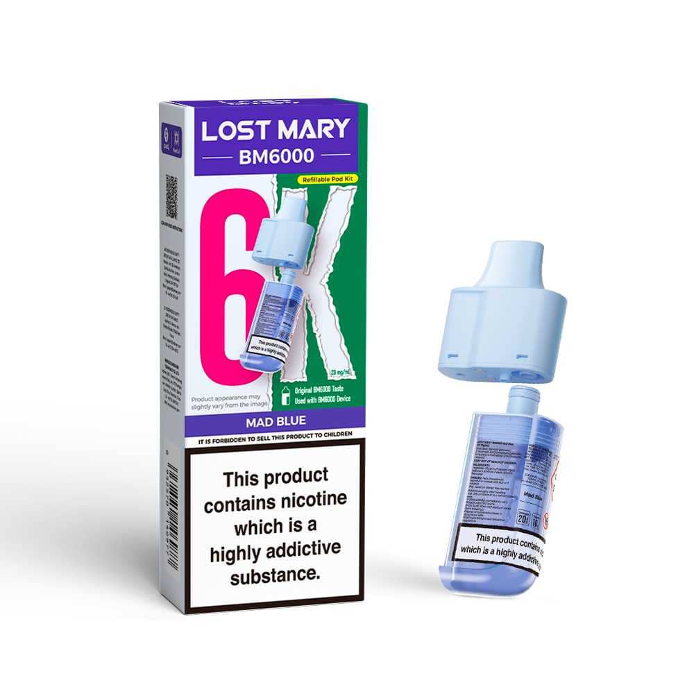 Lost Mary Bm6000 Refill Pods | 6,000 Puffs Mad Blue