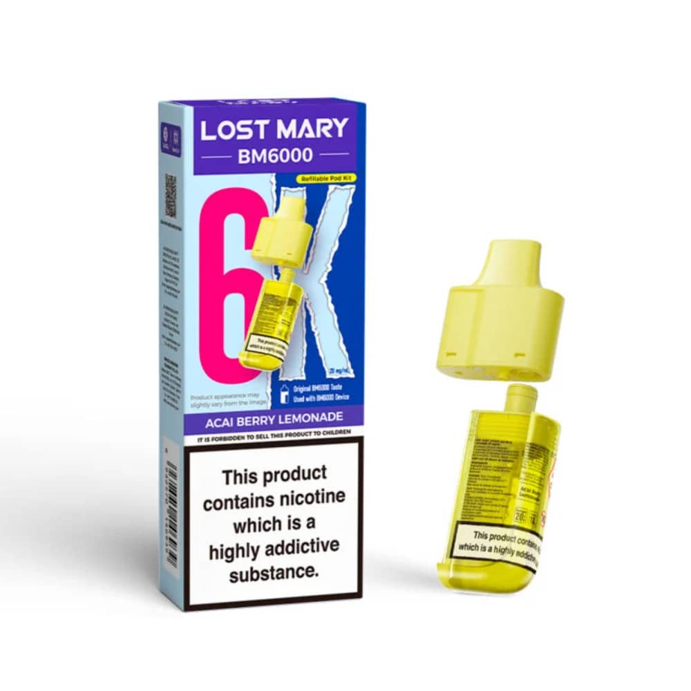 Lost Mary Bm6000 Refill Pods | 6,000 Puffs Acai Berry Lemonade