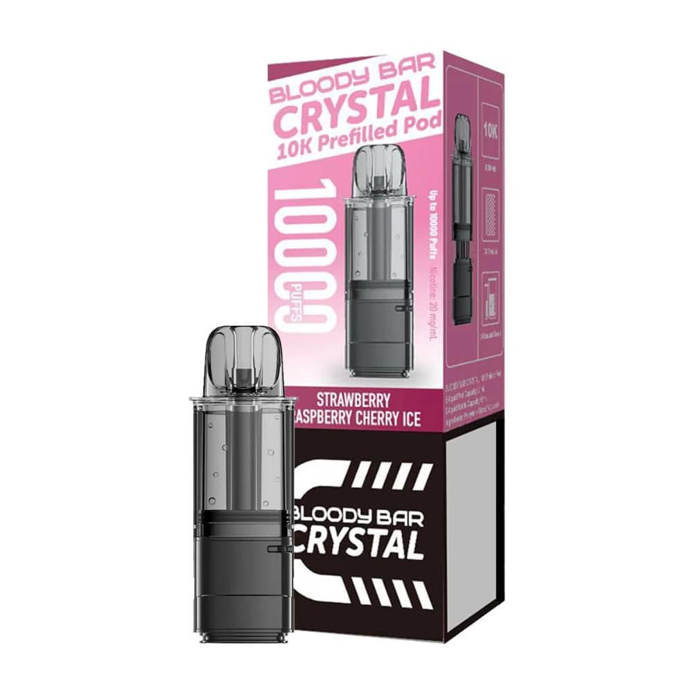 Bloody Bar Crystal 10k Pods Strawberry Raspberry Cherry Ice