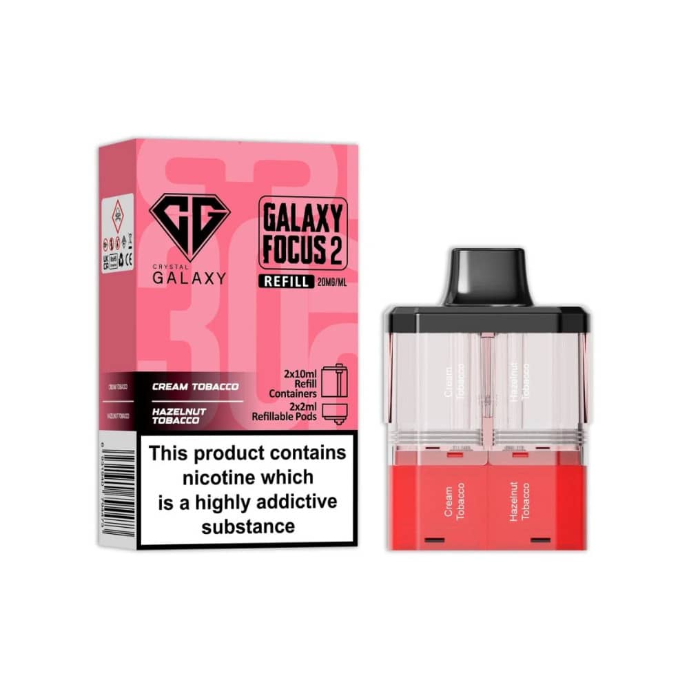 Crystal Galaxy 30k Focus 2 Pods Cream Tobacco / Hazelnut Tobacco