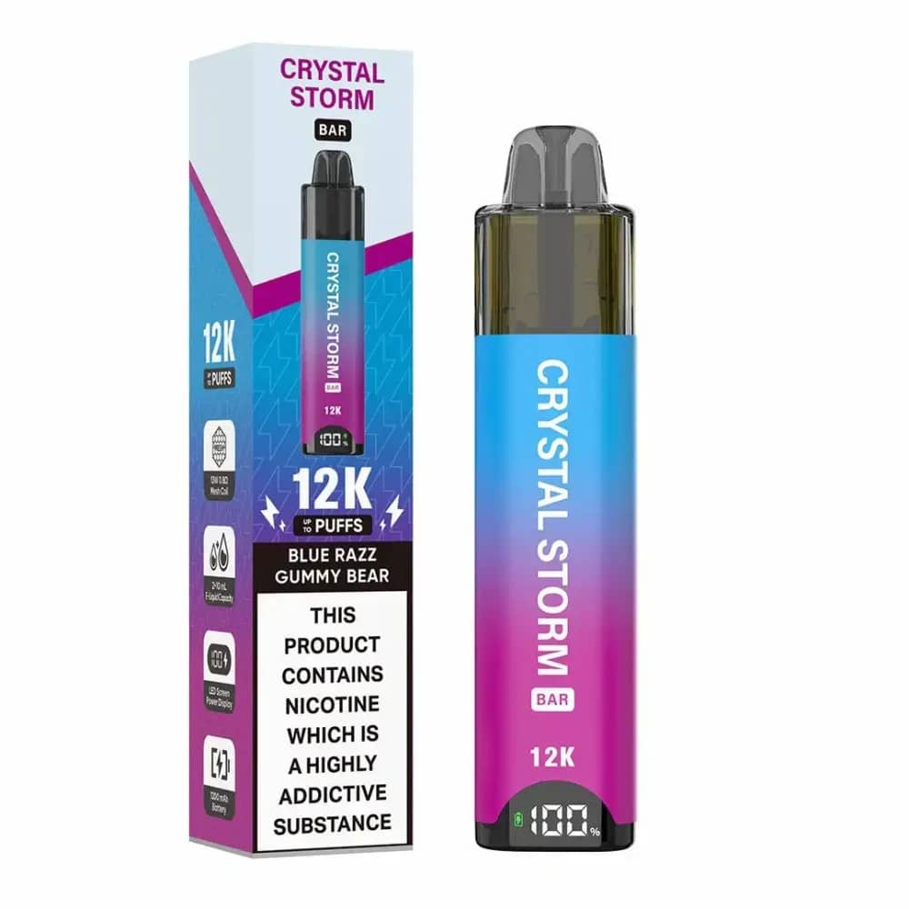 Crystal Strom Bar 12k | Prefilled 20mg Pod Kit Blue Razz Gummy Bear