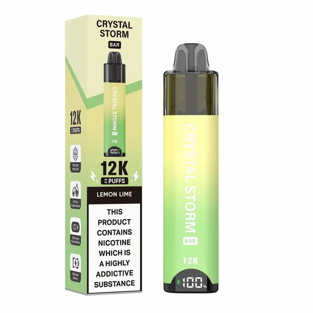 Crystal Strom Bar 12k | Prefilled 20mg Pod Kit Lemon & Lime