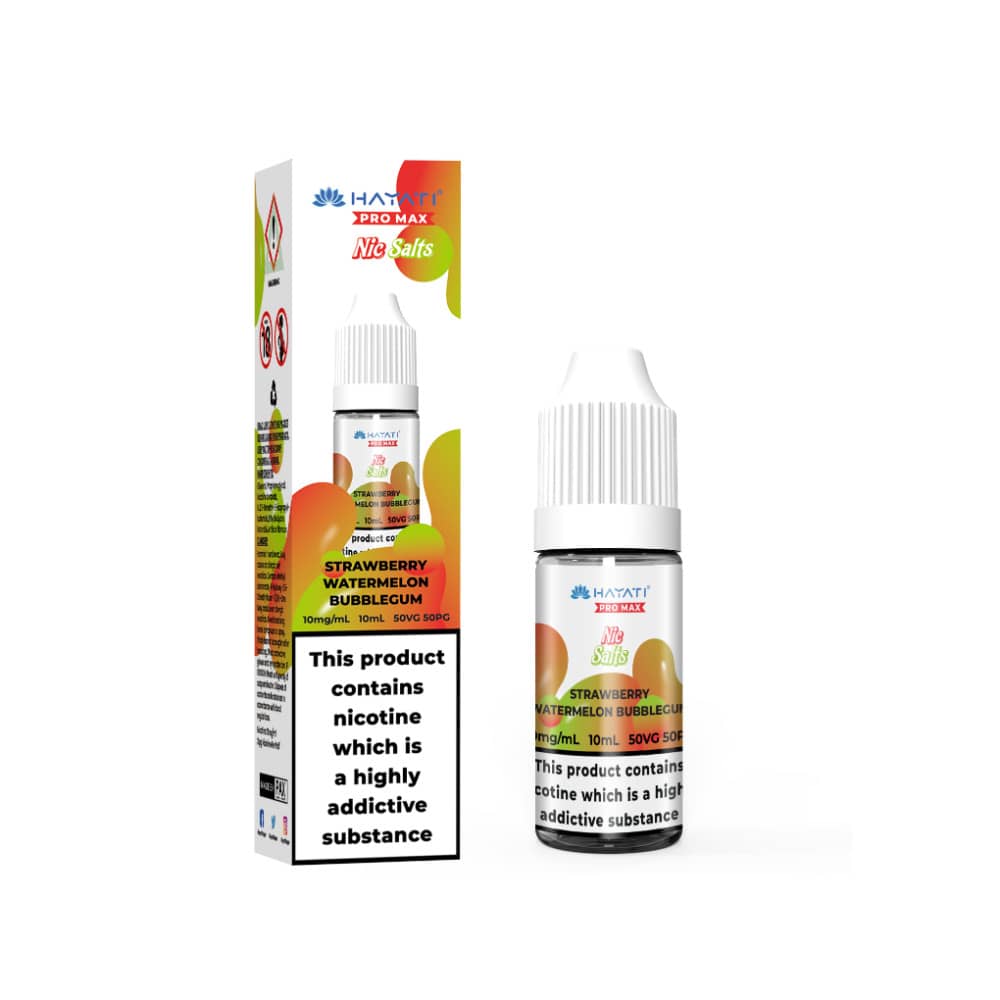 Hayati Pro Max Nic Salts E-Liquids 10ml Strawberry Watermelon Bubblegum 10mg