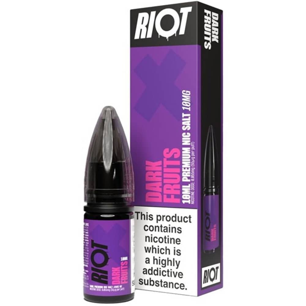 Riot X Nic Salts e liquids 10ml Dark Fruits 10mg