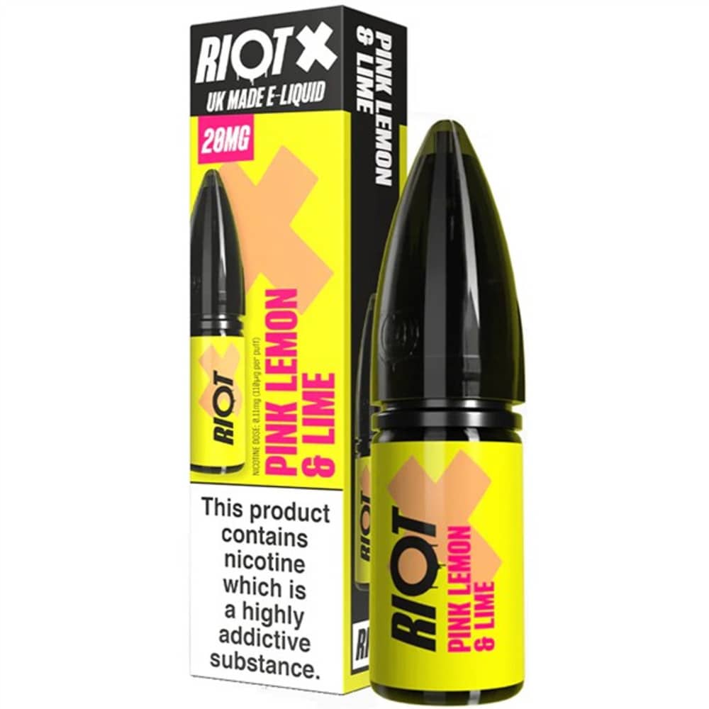 Riot X Nic Salts e liquids 10ml Pink Lemon & Lime 20mg