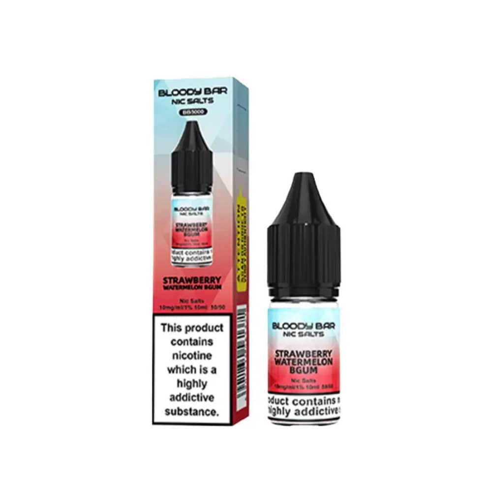 Bloody Bar Nic Salts e liquids 10ml Strawberry Watermelon Bgum 10mg