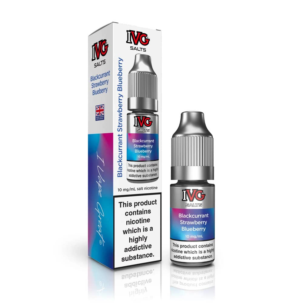 IVG Salt e liquids 10ml Blackcurrant Strawberry Blueberry 20mg