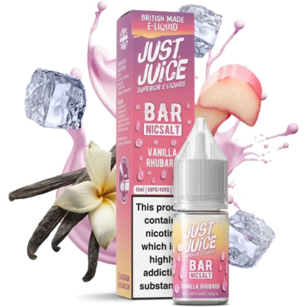 Just Juice Bar Nic Salts e liquids 10ml Vanilla Rhubarb 10mg