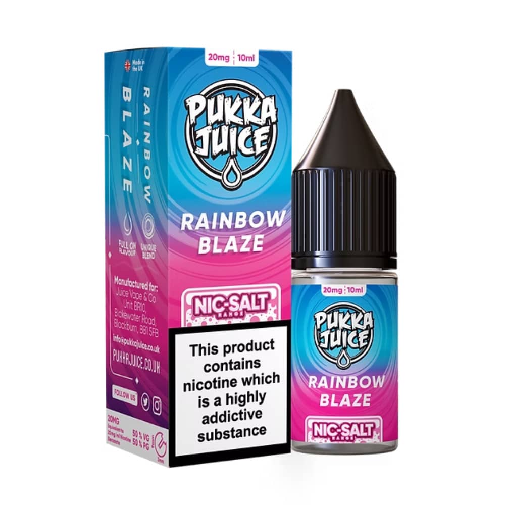 Pukka Juice Nic Salts e liquids 10ml Rainbow Blaze 10mg