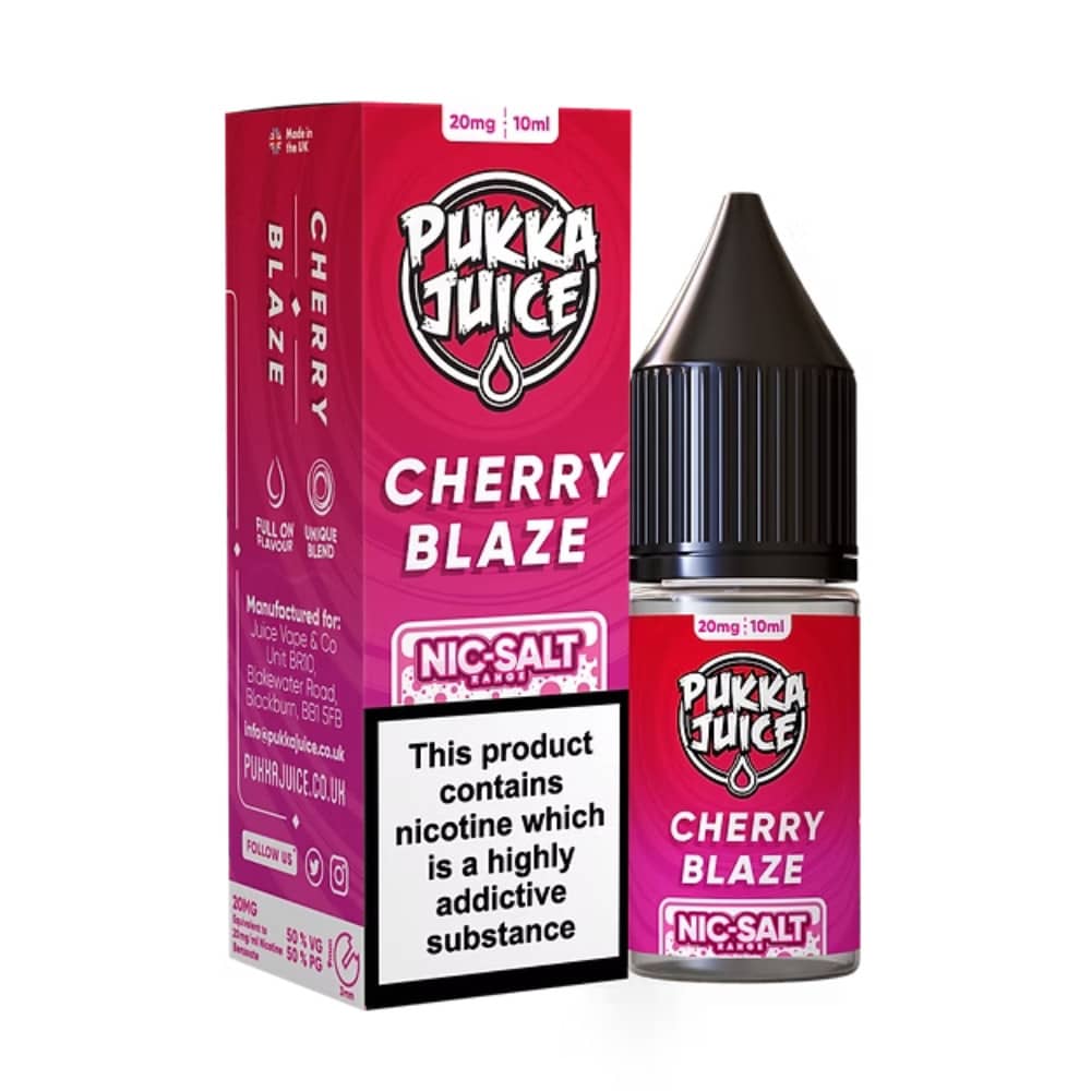 Pukka Juice Nic Salts e liquids 10ml Cherry Blaze 10mg