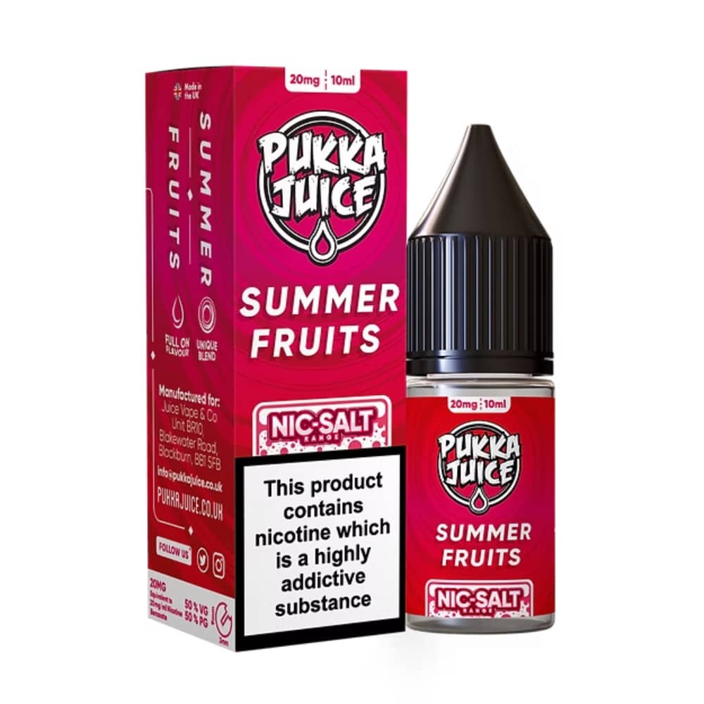 Pukka Juice Nic Salts e liquids 10ml Summer Fruits 20mg