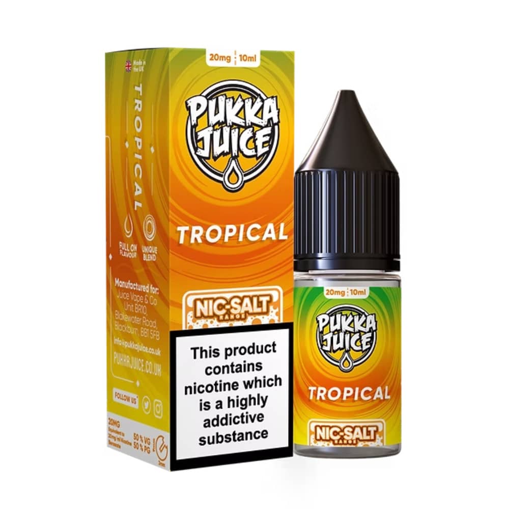 Pukka Juice Nic Salts e liquids 10ml Tropical 20mg