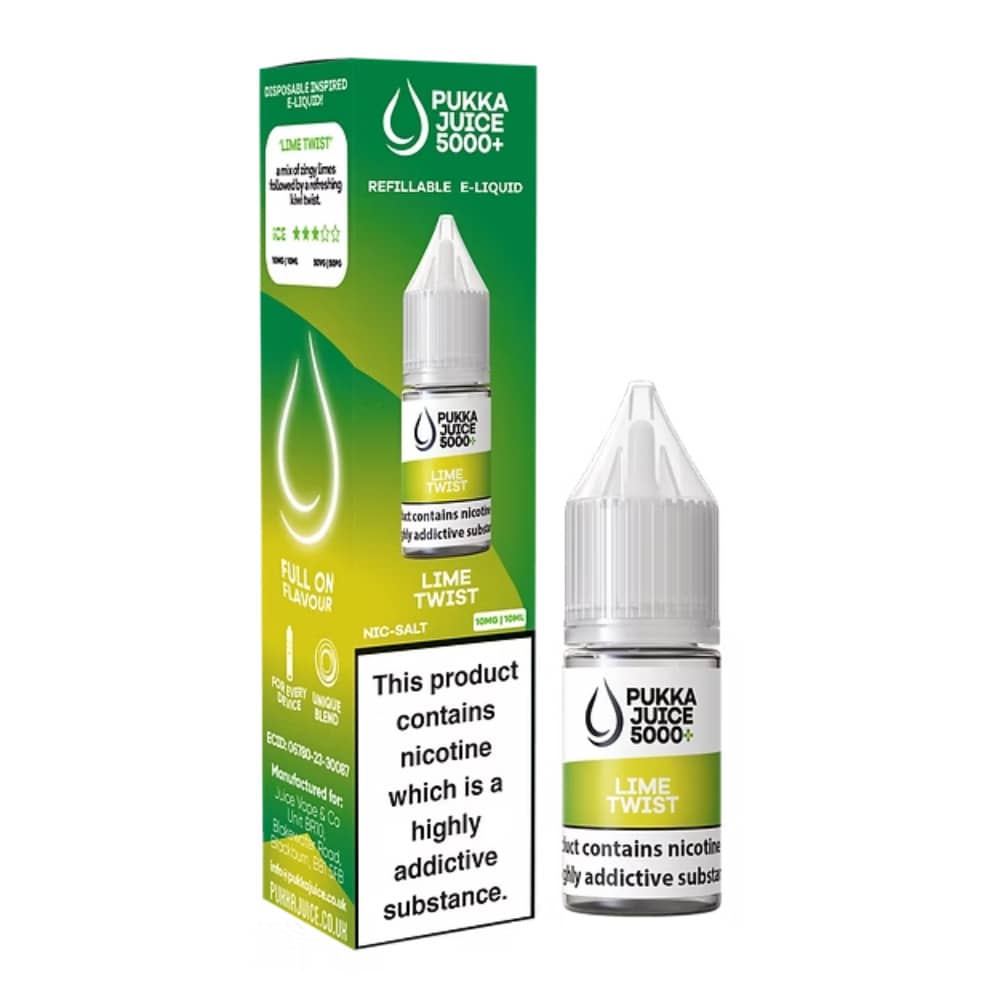 Pukka Juice 5000+ Nic Salts e liquids 10ml Lemon Twist 20mg
