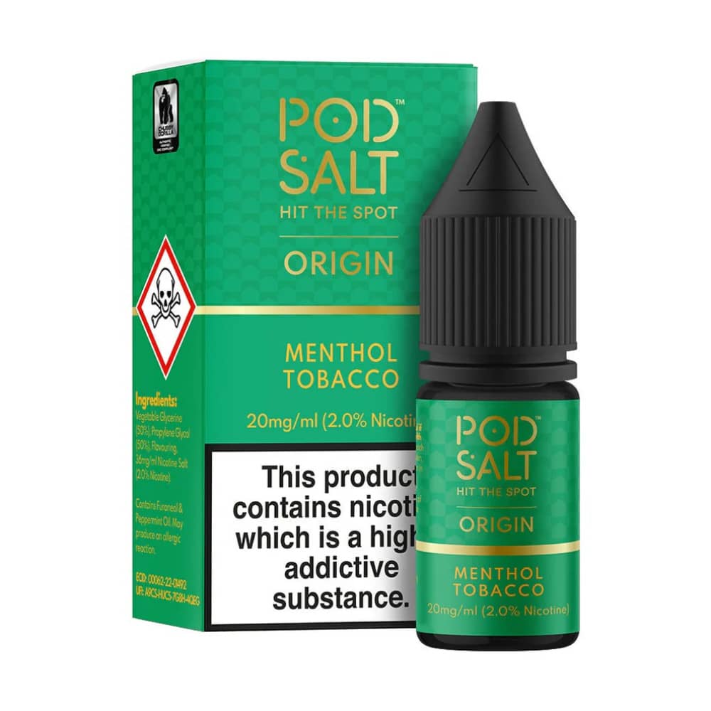 Pod Salt Origin Nic Salts e liquids 10ml Menthol Tobacco 20mg