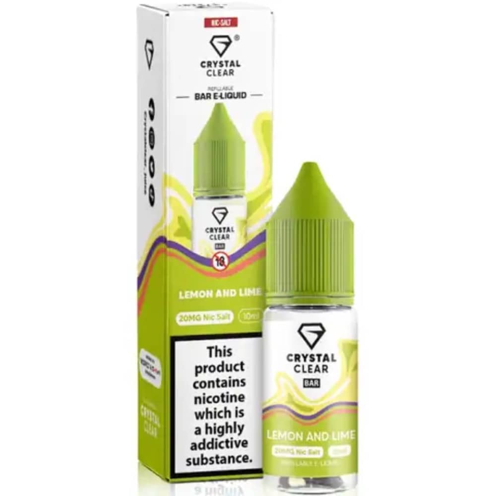 Crystal Clear Nic Salts e liquids 10ml Lemon Lime 20mg