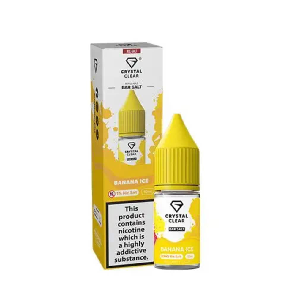Crystal Clear Nic Salts e liquids 10ml Banana Ice 20mg