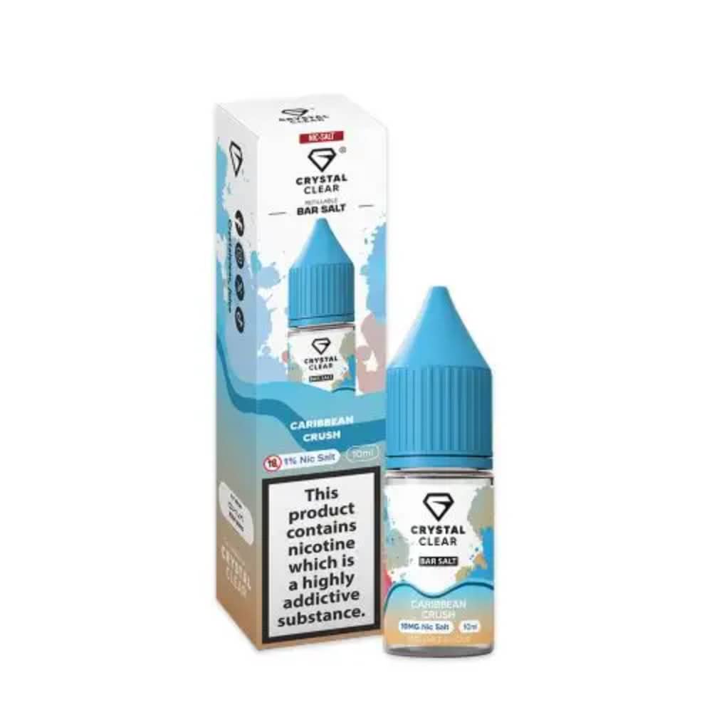 Crystal Clear Nic Salts e liquids 10ml Caribbean Crush 20mg