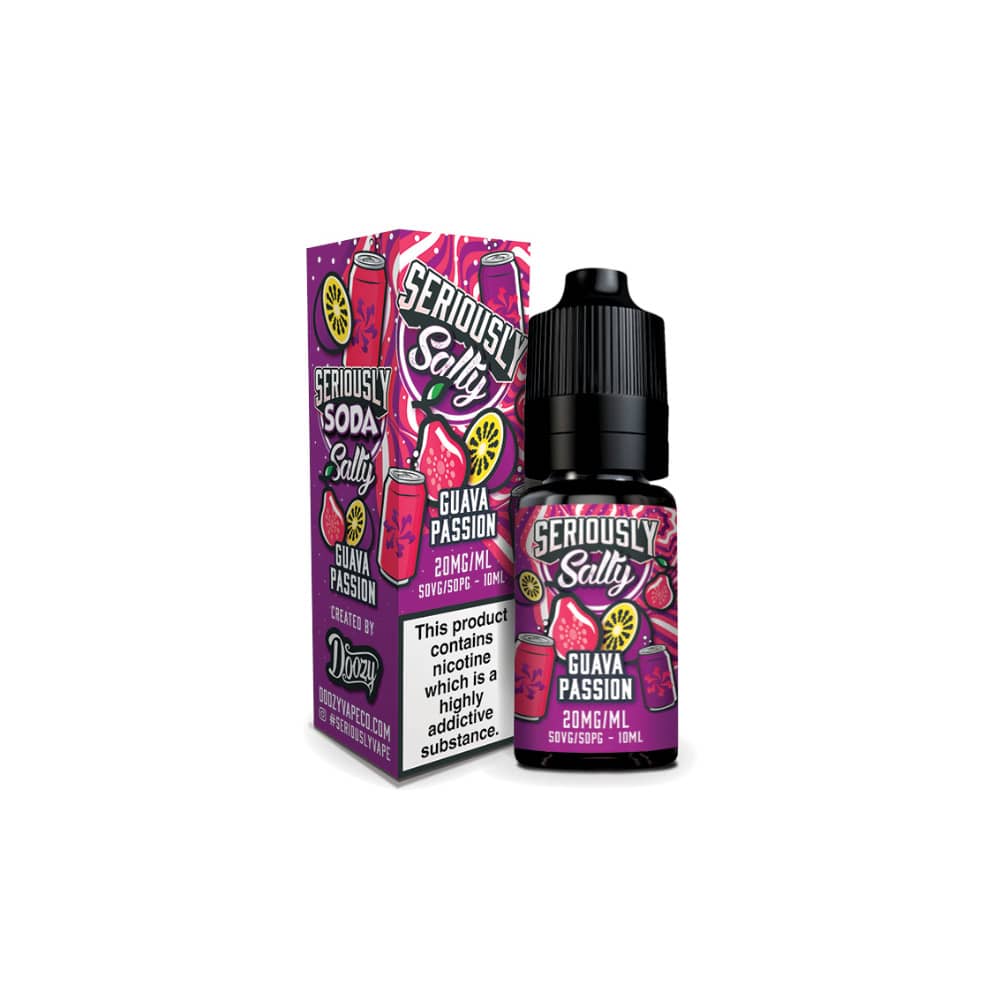 Doozy Serious Soda Nic Salts e liquids 10ml Guava Passion 10mg