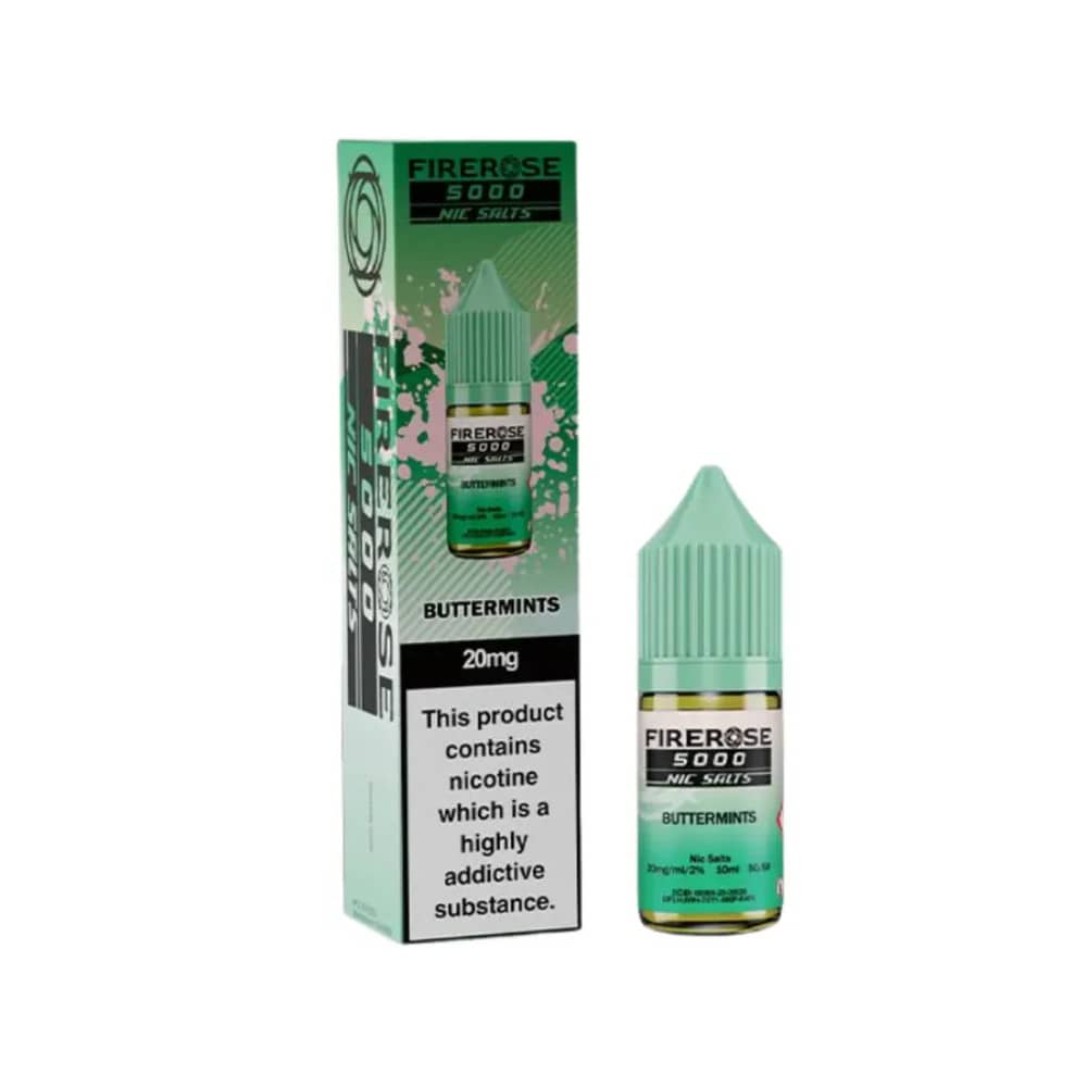 Firerose 5000 Nic Salts e liquids 10ml Buttermints 10mg