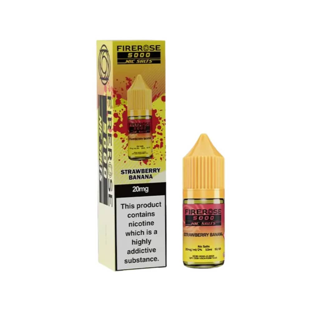 Firerose 5000 Nic Salts e liquids 10ml Strawberry Banana 10mg