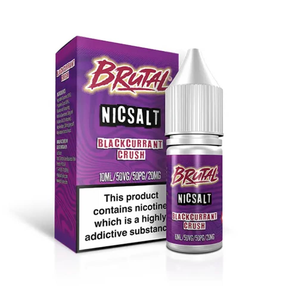 Just Juice Brutal Nic Salts e liquids 10ml Drinks Blackcurrant Crush 20mg