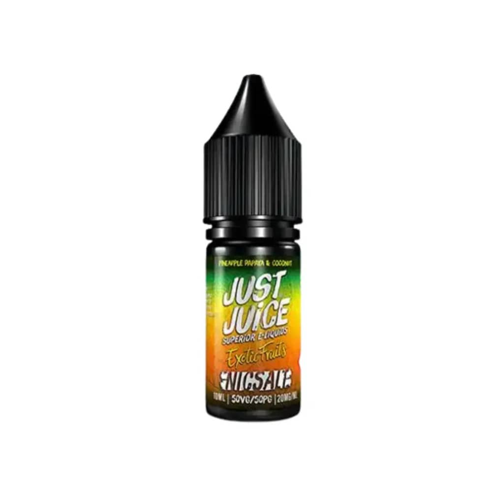 Just Juice Exotic Fruits Nic Salts e liquids 10ml Pineapple Papaya & Coconut 20mg